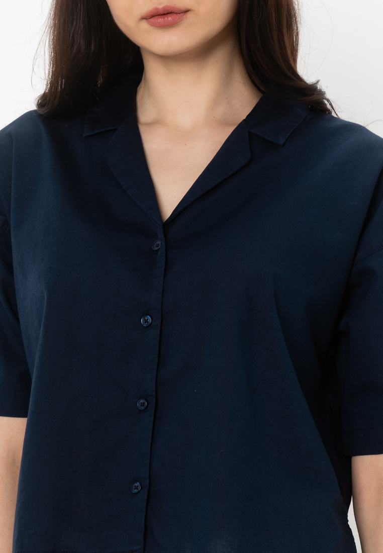 Linen Camp Collar Shirt